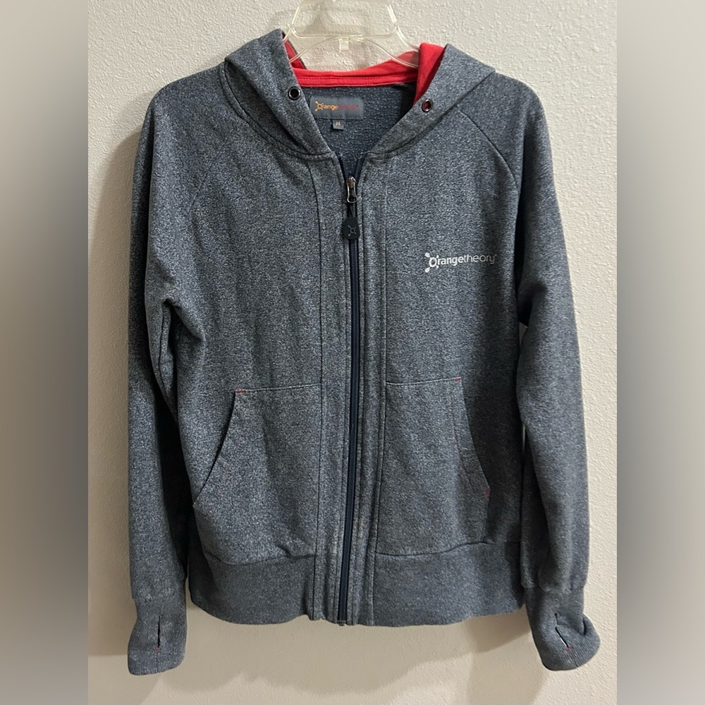 Orange Theory Fitness Full Zip Jacket Size M Gray Fleece Gym Activewear